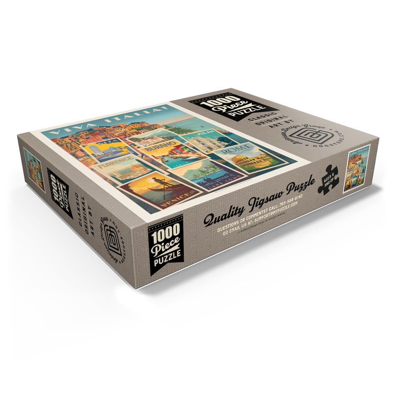 MyPuzzle.com MyPuzzle Italy: Viva Italia! Collage  Vintage Poster - Premium 1000 Piece Jigsaw Puzzle for Adults - Image 3